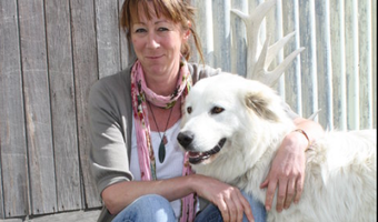 Jill Herron with Bella the dog