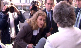 Melanie Reid interviewing Mrs Ellis at her son’s sentencing 22 June 1993